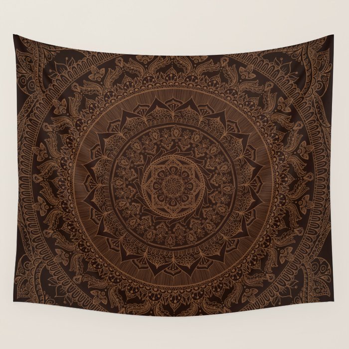 Mandala Dark Chocolate Wall Tapestry Gallery Image 1