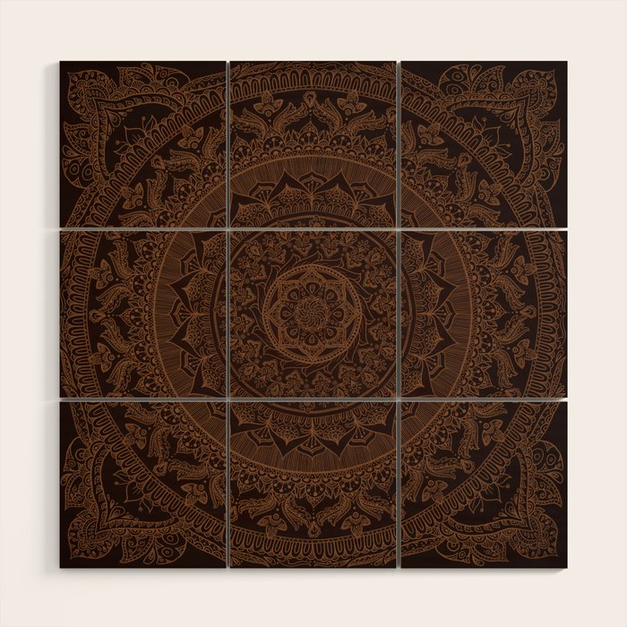 Mandala Dark Chocolate Wood Wall Art Gallery Image 1