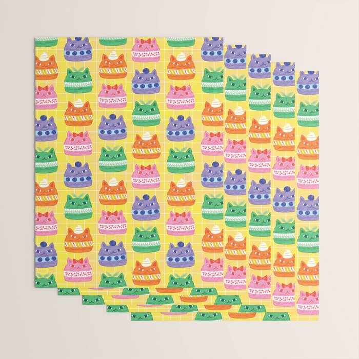 Cat Macaron Wrapping Paper Gallery Image 3