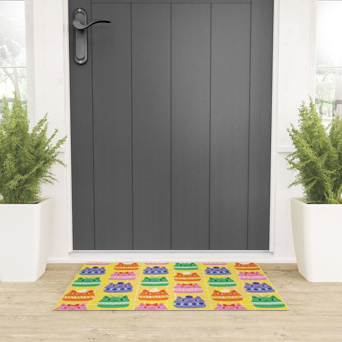 Cat Macaron Welcome Mat Gallery Image 3