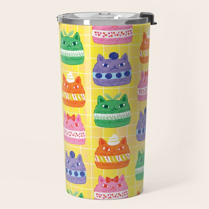 Cat Macaron Travel Mug Gallery Image 2