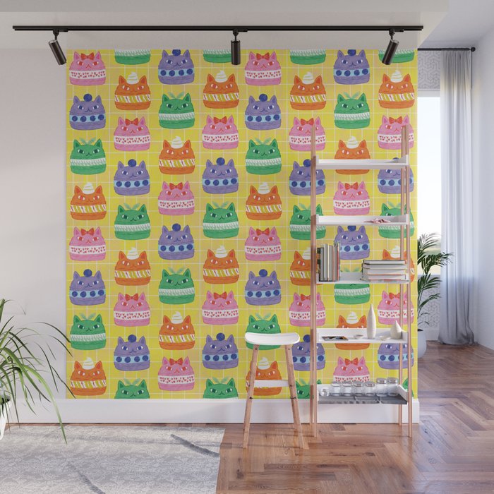 Cat Macaron Wall Mural Gallery Image 1