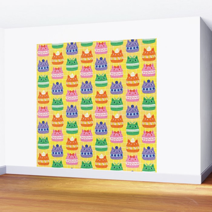 Cat Macaron Wall Mural Gallery Image 2