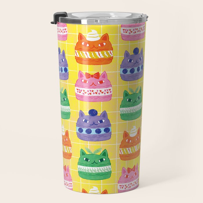 Cat Macaron Travel Mug Gallery Image 3