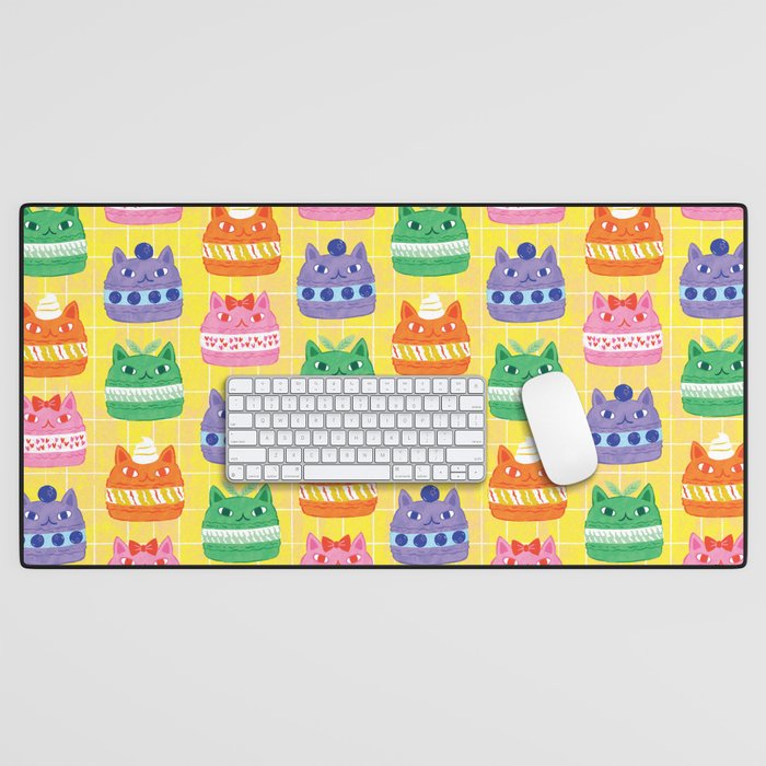 Cat Macaron Desk Mat Gallery Image 1