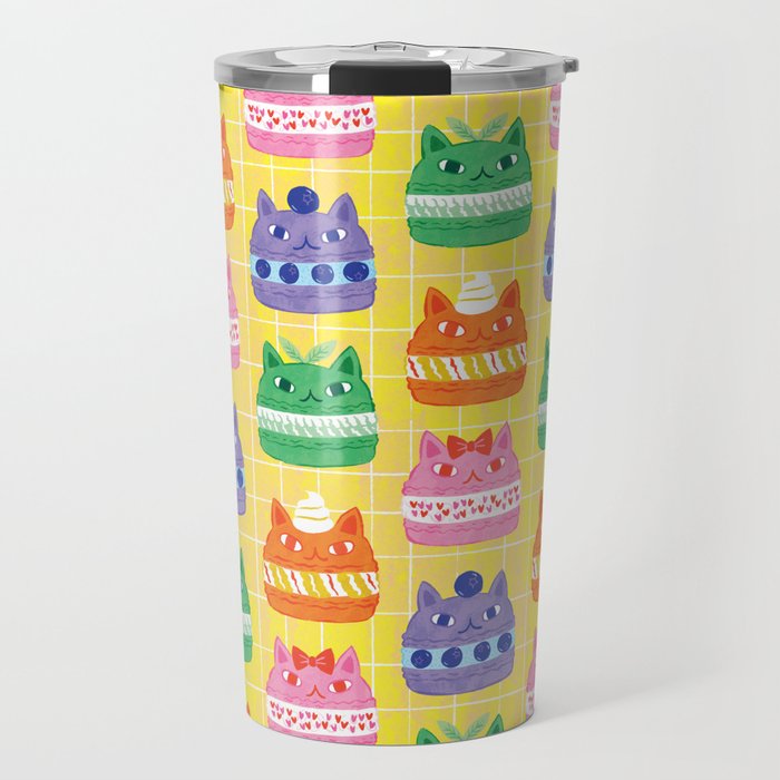 Cat Macaron Travel Mug Gallery Image 1