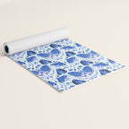 Vintage Blue Moths Yoga Mat Gallery Image 2