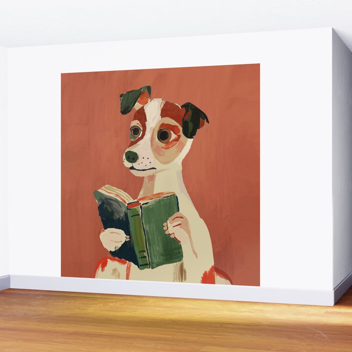The Bookish Dog Wall Mural Gallery Image 2