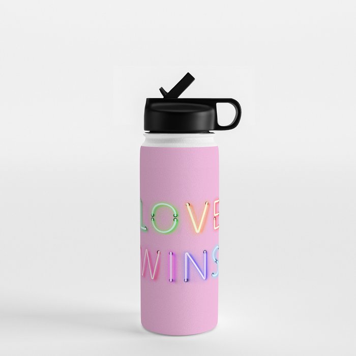 LOVE WINS - Rainbow Neon Water Bottle Gallery Image 1