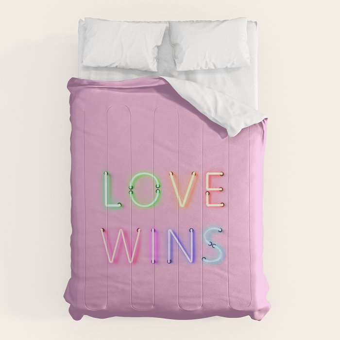 LOVE WINS - Rainbow Neon Comforter Gallery Image 6