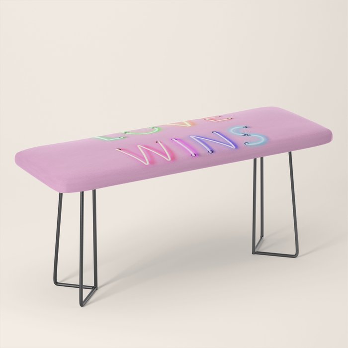 LOVE WINS - Rainbow Neon Bench Gallery Image 1