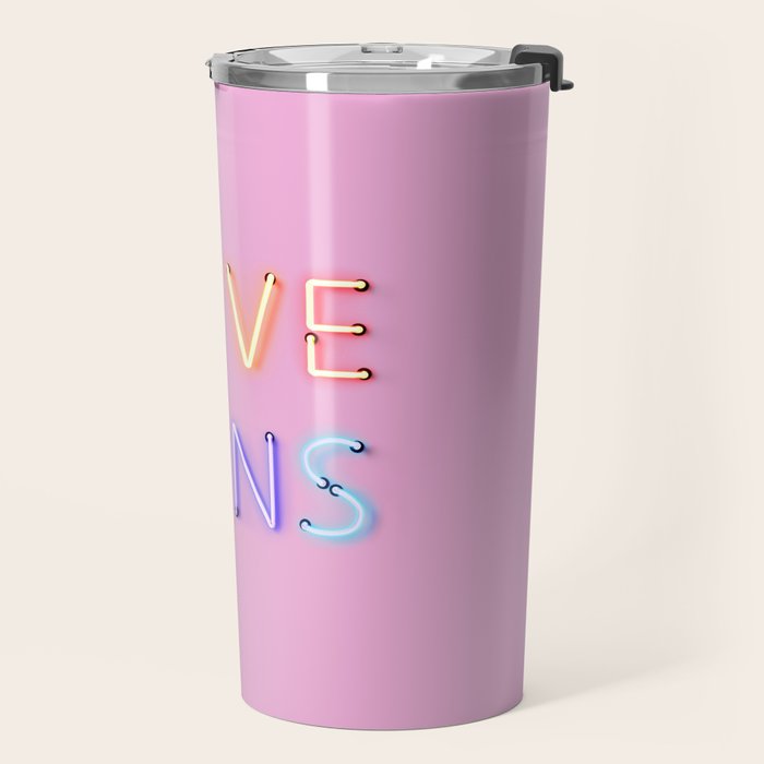 LOVE WINS - Rainbow Neon Travel Mug Gallery Image 2
