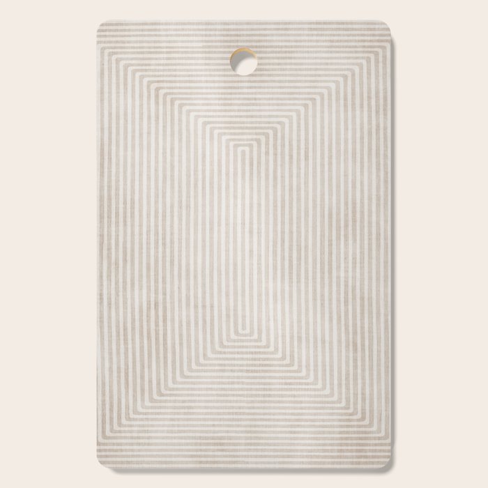 Neutral Light Beige Lines Modern Minimalism Art Cutting Board Gallery Image 1