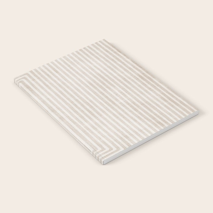Neutral Light Beige Lines Modern Minimalism Art Notebook