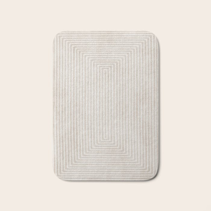 Neutral Light Beige Lines Modern Minimalism Art Bath Mat Gallery Image 1