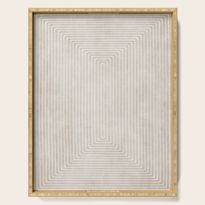 Neutral Light Beige Lines Modern Minimalism Art Serving Tray Gallery Image 1
