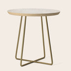 Neutral Light Beige Lines Modern Minimalism Art Side Table Gallery Image 1
