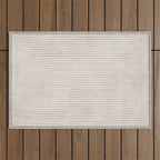 Neutral Light Beige Lines Modern Minimalism Art Outdoor Rug Gallery Image 1