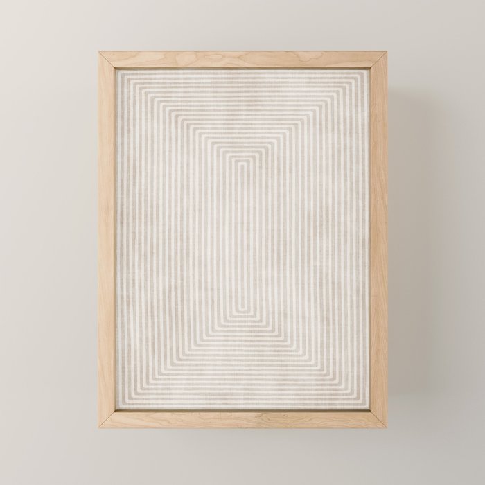 Neutral Light Beige Lines Modern Minimalism Art Mini Art Print Gallery Image 1