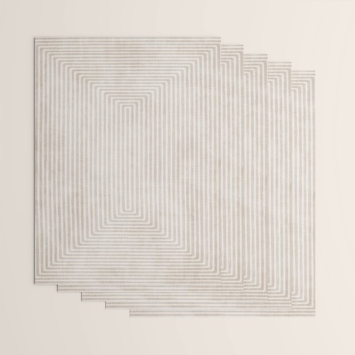 Neutral Light Beige Lines Modern Minimalism Art Wrapping Paper Gallery Image 3