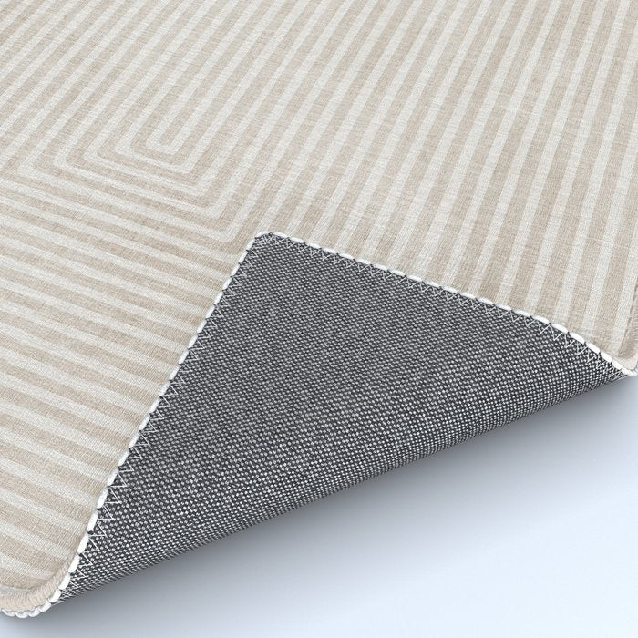 Neutral Light Beige Lines Modern Minimalism Art Rug Gallery Image 4