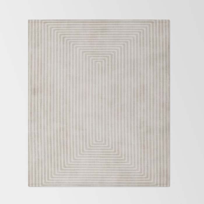Neutral Light Beige Lines Modern Minimalism Art Throw Blanket Gallery Image 2