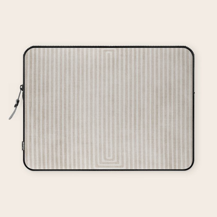 Neutral Light Beige Lines Modern Minimalism Art Laptop Sleeve Gallery Image 1