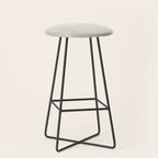 Neutral Light Beige Lines Modern Minimalism Art Stool Gallery Image 1
