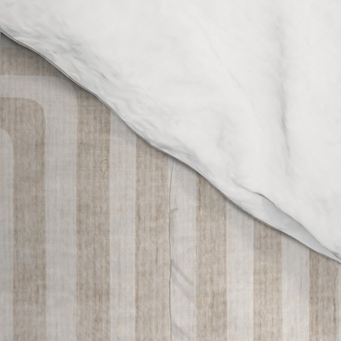 Neutral Light Beige Lines Modern Minimalism Art Comforter Gallery Image 4