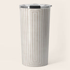 Neutral Light Beige Lines Modern Minimalism Art Travel Mug Gallery Image 1
