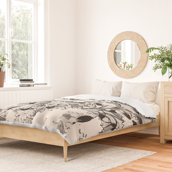 black and white garden Duvet Cover Gallery Image 2