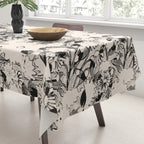 black and white garden Tablecloth Gallery Image 3