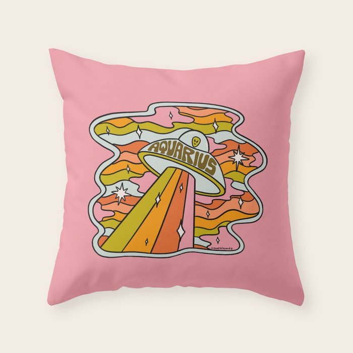Aquarius UFO Throw Pillow Gallery Image 6