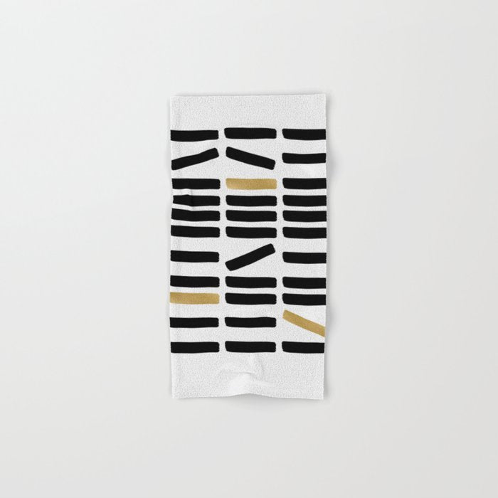 Black and Gold Abstract Bath Towel Gallery Image 1