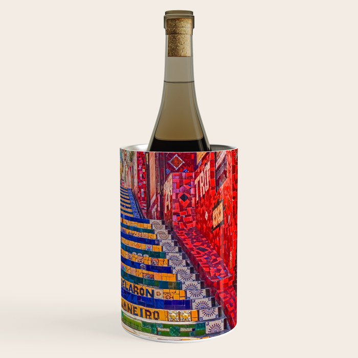 Rio de Janeiro, favela Eseadaria Selarron colorful painted stairway Brazil color landscape photographic photography / photograph Wine Chiller Gallery Image 3