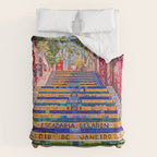 Rio de Janeiro, favela Eseadaria Selarron colorful painted stairway Brazil color landscape photographic photography / photograph Duvet Cover Gallery Image 6