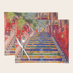 Rio de Janeiro, favela Eseadaria Selarron colorful painted stairway Brazil color landscape photographic photography / photograph Placemat Gallery Image 1