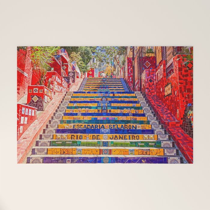 Rio de Janeiro, favela Eseadaria Selarron colorful painted stairway Brazil color landscape photographic photography / photograph Welcome Mat Gallery Image 1