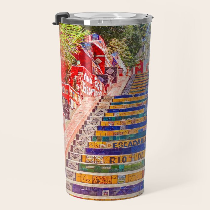 Rio de Janeiro, favela Eseadaria Selarron colorful painted stairway Brazil color landscape photographic photography / photograph Travel Mug Gallery Image 3