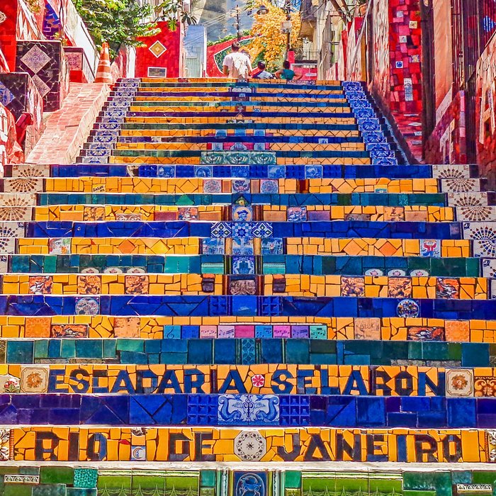 Rio de Janeiro, favela Eseadaria Selarron colorful painted stairway Brazil color landscape photographic photography / photograph Coffee Mug Gallery Image 2