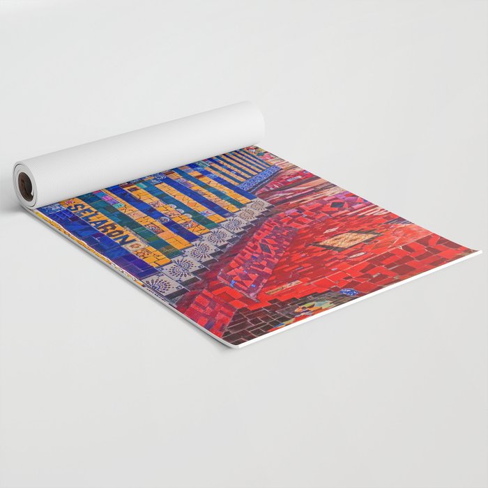 Rio de Janeiro, favela Eseadaria Selarron colorful painted stairway Brazil color landscape photographic photography / photograph Yoga Mat Gallery Image 2