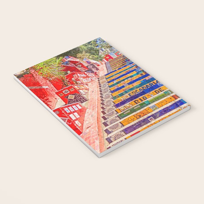 Rio de Janeiro, favela Eseadaria Selarron colorful painted stairway Brazil color landscape photographic photography / photograph Notebook Gallery Image 3