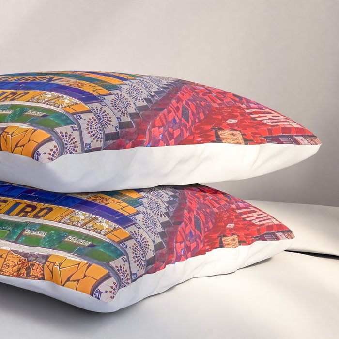 Rio de Janeiro, favela Eseadaria Selarron colorful painted stairway Brazil color landscape photographic photography / photograph Pillow Sham Gallery Image 3