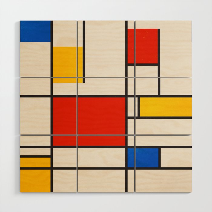 Retro Geometry: Mondrian Edition Wood Wall Art Gallery Image 1