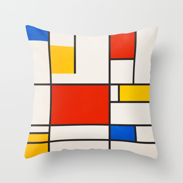 Retro Geometry: Mondrian Edition Throw Pillow Gallery Image 6