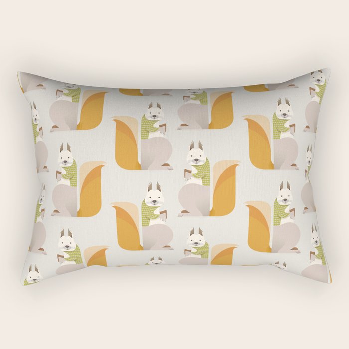 Whimsical Red Squirrel Rectangular Pillow Gallery Image 1