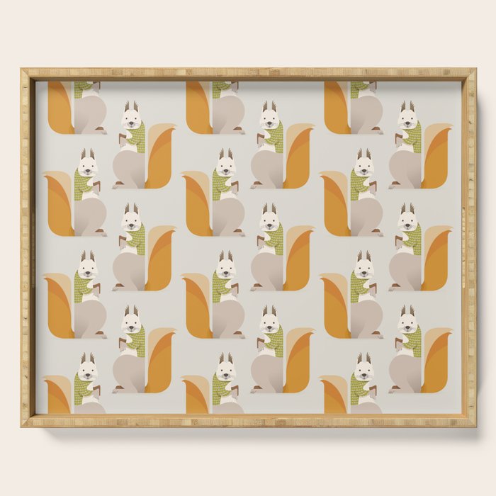 Whimsical Red Squirrel Serving Tray Gallery Image 1