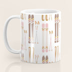 Retro Skis Illustration (Neutral Palette) Coffee Mug Gallery Image 3