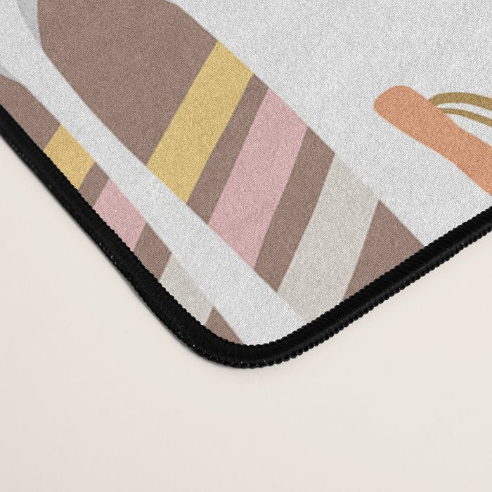Retro Skis Illustration (Neutral Palette) Desk Mat Gallery Image 4