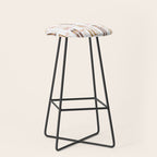 Retro Skis Illustration (Neutral Palette) Stool Gallery Image 1